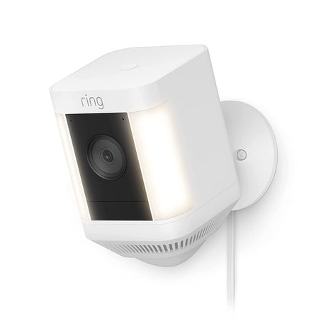 Ring Spotlight Cam Plus Outdoor/Indoor 1080p Wired Security Camera - White  B09J1TB7TB