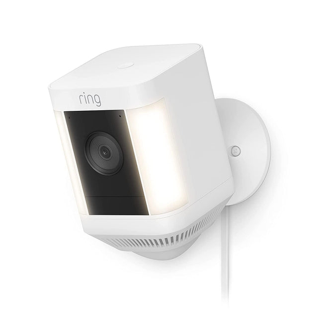 Ring Spotlight Cam Plus Outdoor/Indoor 1080p Wired Security Camera - White  B09J1TB7TB