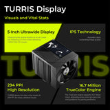 TRYX TURRIS 620 CPU Air Cooler 5.0 IPS Customizable Screen 280w TDP Reflow Soldering Dual Tower CPU Cooler with Display Powered by KANALI Rail-Mounted ROTA Fans for Intel LGA1851/1700 & AMD AM5