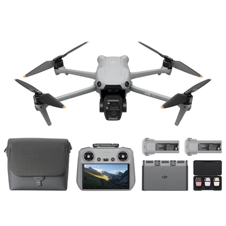DJI Air 3S Fly More Combo, RC 2 Screen, 1 CMOS, 4K/60fps, Omni Sensors, 2 Cameras, 3 Batteries, Extended Flight