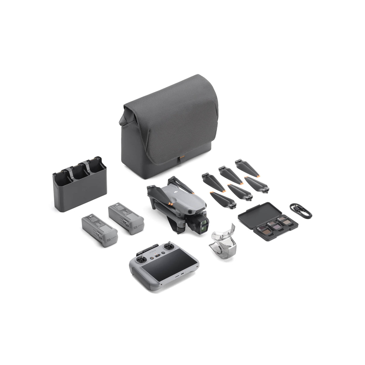 DJI Air 3S Fly More Combo, RC 2 Screen, 1 CMOS, 4K/60fps, Omni Sensors, 2 Cameras, 3 Batteries, Extended Flight