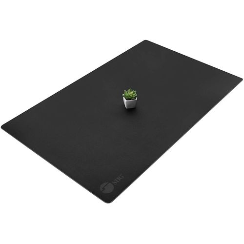 Siig Artificial Leather Smooth Desk Mat Blotter Protecter - 36" X 22" Desk Pad With Non-slip Water Repellent Protection For Office And Home - Black