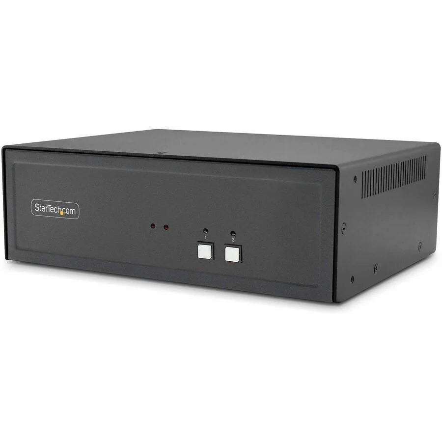 StarTech Secure 2-Port Dual-Monitor KVM Switch, DisplayPort, 4K 30Hz, NIAP 4.0, Metal Housing