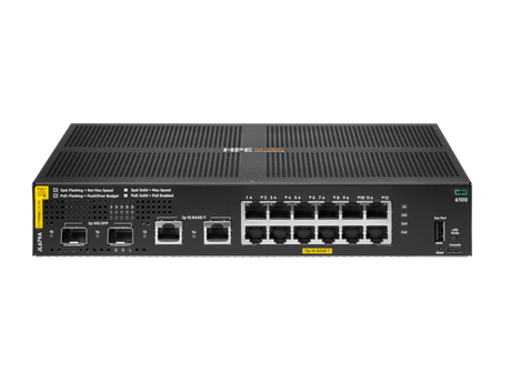 Aruba 6100 12G Class4 PoE 2G/2SFP+ 139W Switch - JL679A#ABA US Localization/Cord