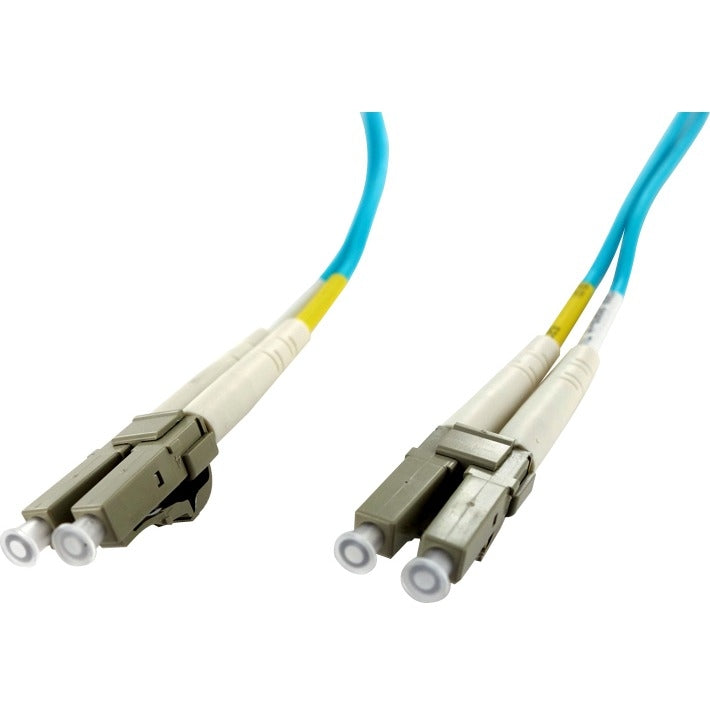 Axiom LC/LC Multimode Duplex OM4 50/125 Fiber Optic Cable 15m - Fiber Optic for Network Device - 49.21 ft - 2 x LC Male Network - 2 x LC Male Network - Aqua