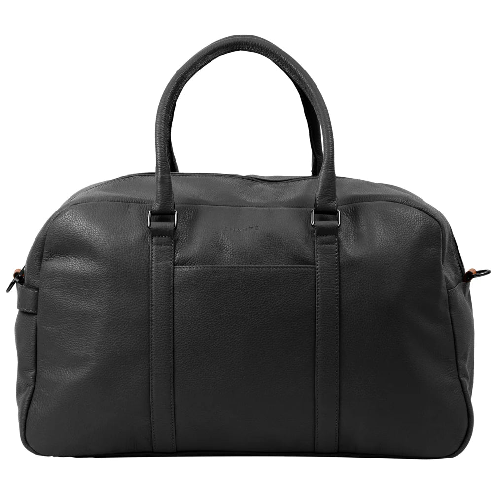 Champs Onyx / Leather Duffle Bag OB-406-BLACK
