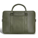 Champs Onyx / Leather Slim Briefcase - Khaki