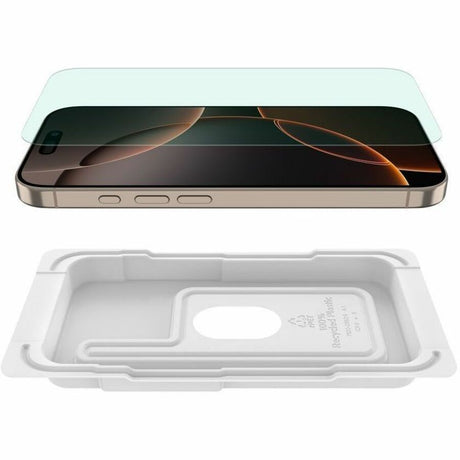 Belkin ScreenForce InvisiGlass Blue Light Filter Screen Protector For iPhone 16 Pro Scratch-Resistant Impact Protection W/ Included Easy Align Tray For Bubble Free Application Recycled Glass