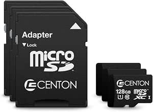 Centon S1-MSDXU1-128GTA 128GB microSDXC UHS-I/Class 10 Memory Card With Adapter
