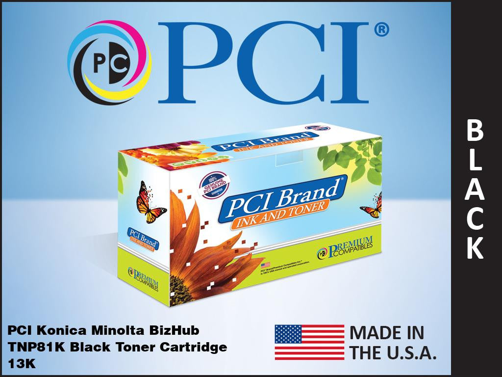 PCI Brand Konica Minolta Tnp81k Aajw131 Tnp-81k Black Toner Cartridge 13000 Page