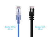 Monoprice SlimRun Cat6A Ethernet Patch Cable - Network Internet Cord - RJ45, Stranded, UTP, Pure Bare Copper Wire, 30AWG, 6in, Blue, 10-Pack
