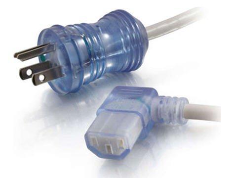 C2g 10Ft 16 Awg Hospital Grade Power Cord (Nema 5-15P To Iec320c13r) - Gray With Clear Connectors