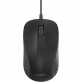 Rocstor Premium QM1 Silent Clicking USB Wired Contoured Mouse - 1200 dpi - Optical - Cable - Black - USB - 1200 dpi - Scroll Wheel - 3 Button(s) - Symmetrical