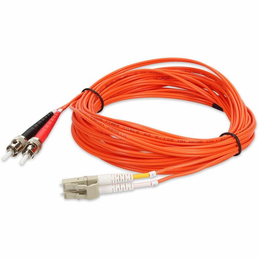 AddOn 9m ST to LC Orange OM1 Duplex OFNR Riser-Rated MMF Fiber Patch Cable