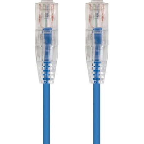Monoprice Cat6 Ethernet Patch Cable - 0.5 feet - Blue | Snagless RJ45 Stranded 550MHz UTP CMR Riser Rated Pure Bare Copper Wire 28AWG - SlimRun Series