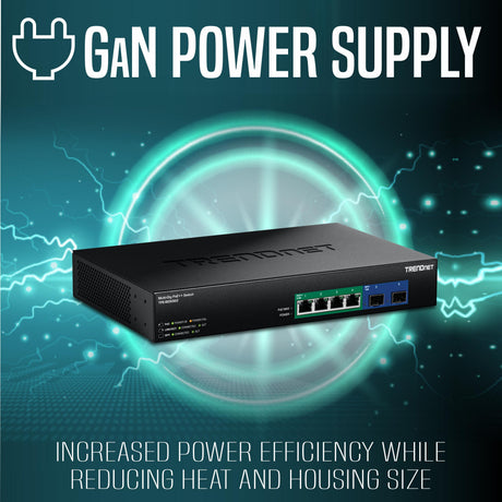 TRENDnet TPE-BG5062, 6-Port 2.5G GaN Power PoE++ Switch with 10G SFP+ Ports (240W)
