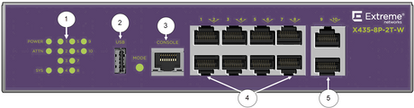 Extreme Networks ExtremeSwitching X435 Series X435-8P-2T-W - switch - 8 ports - managed - rack-mountable