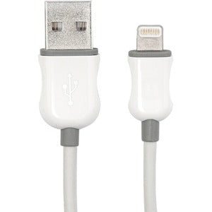 Rocstor Premium 6 ft./2 m. White Lightning to USB Charge Sync Cable - 6 ft Lightning/USB Data Transfer Cable - First End: 1 x USB Type A - Male - Second End: 1 x Lightning - Male - MFI - White