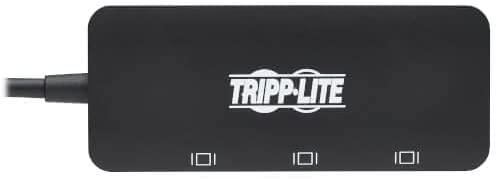 Tripp Lite USB-C Three-Monitor DisplayPort Adapter, Windows &amp; MacBook Pro, 8K @ 30Hz 4:4:4 Single Output, 4K @ 60Hz 4:4:4 Single/30Hz Dual, HDCP 2.2, HDR, 1.4 Alt Mode, 3-Year Warranty (U444-3DP-MST)