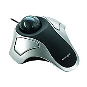 Kensington Optical Orbit Trackball Mouse, Two-Button, Black/Silver