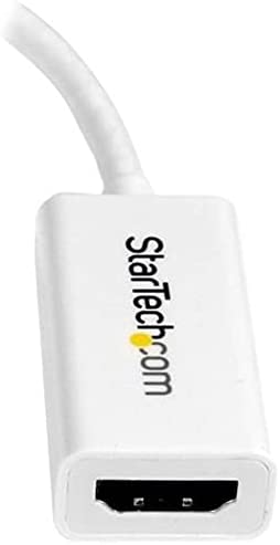 StarTech.com Mini DisplayPort to HDMI Adapter - Active mDP to HDMI Video Converter - 4K 30Hz - Mini DP or 1/2 Mac/PC to HDMI Monitor/TV/Display - mDP 1.2 to HDMI Adapter Dongle - White (MDP2HD4KSW) White 4K 30Hz Converter