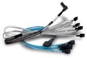 Broadcom - Câble interne SAS - Slim SAS (SFF-8654) (M) Pour Mini SAS HD (SFF-8643) - 1 m - Connexion NVMe