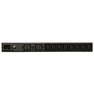 Tripp Lite Basic PDU, 14 Outlets (12 C13, 2 C19), 100-240V, C20 with L6-20P Adapter, 1.6-3.8kW, 12 ft. Cord, 1U Rack-Mount Single-Phase PDU (PDUH20DV),Black