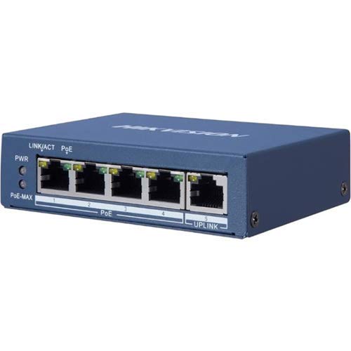 Hikvision usa Hikvision 4-Port Gigabit Unmanaged PoE Switch - 4 Ports - 2 Layer Supported - Twisted Pair - TAA Compliance