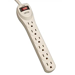 Tripp Lite 6 Outlet Home &amp; Office Waber Power Strip, 4ft Cord with 5-15P Plug (PS6) 6 Outlet + 4ft Cord
