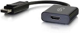 C2g/ cables to go C2G Display Port Cable, Display Port to HDMI, 4K, Male to Female, Black, 8 inches, Cables to Go 54306 0.7 Feet DisplayPort To HDMI - Active