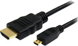 StarTech.com 3ft Micro HDMI to HDMI Cable with Ethernet - 4K 30Hz Video - Durable High Speed Micro HDMI Type-D to HDMI 1.4 Adapter Cable/Converter Cord - UHD HDMI Monitors/TVs/Displays (HDMIADMM3) 3 ft