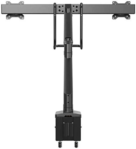 StarTech.com Desk Mount Dual Monitor Arm - Ergonomic Dual Monitor VESA Mount 32" (17.6lb) Displays - Crossbar Handle for Synchronized Full Motion - Height Adjustable - C-Clamp/Grommet (ARMSLMBARDUO)