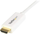 StarTech.com 6ft (2m) Mini DisplayPort to HDMI Cable - 4K 30Hz Video - mDP to HDMI Adapter Cable - Mini DP or Thunderbolt 1/2 Mac/PC to HDMI Monitor - mDP to HDMI Converter Cord - White (MDP2HDMM2MW) 6 ft / 2 m White