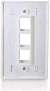 C2g/ cables to go C2G 03412 3-Port Keystone Single Gang Wall Plate, White