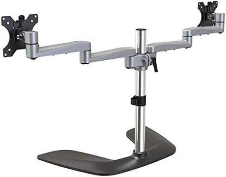 StarTech.com Dual Monitor Stand - Ergonomic Desktop Monitor Stand for up to 32" VESA Displays - Free-Standing Articulating Universal Computer Monitor Mount - Adjustable Height - Silver (ARMDUALSS) Up to 32" Dual Monitor Silver