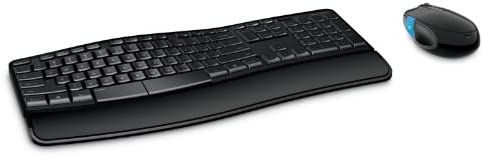 Microsoft Sculpt Comfort Desktop - Keyboard and Mouse Combo: Multi-Media, Ergonomic, Microsoft Wireless Mouse and Keyboard with Bluetooth (English)