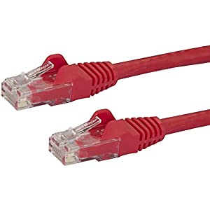 StarTech.com 9ft CAT6 Ethernet Cable - Red CAT 6 Gigabit Ethernet Wire -650MHz 100W PoE RJ45 UTP Network/Patch Cord Snagless w/Strain Relief Fluke Tested/Wiring is UL Certified/TIA (N6PATCH9RD) Red 9 ft / 2.74 m 1 Pack