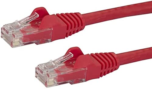 StarTech.com 8ft CAT6 Ethernet Cable - Red CAT 6 Gigabit Ethernet Wire -650MHz 100W PoE RJ45 UTP Network/Patch Cord Snagless w/Strain Relief Fluke Tested/Wiring is UL Certified/TIA (N6PATCH8RD) Red 8 ft / 2.4 m 1 Pack
