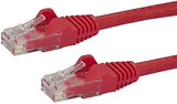 StarTech.com 30ft CAT6 Ethernet Cable - Red CAT 6 Gigabit Ethernet Wire -650MHz 100W PoE RJ45 UTP Network/Patch Cord Snagless w/Strain Relief Fluke Tested/Wiring is UL Certified/TIA (N6PATCH30RD) Red 30 ft / 9.1 m 1 Pack
