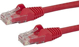 StarTech.com 6in CAT6 Ethernet Cable - Black CAT 6 Gigabit Ethernet Wire -650MHz 100W PoE RJ45 UTP Category 6 Network/Patch Cord Snagless w/Strain Relief Fluke Tested UL/TIA Certified (N6PATCH6INBK) Red 0.5 ft 1 Pack