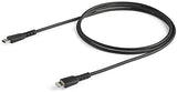 StarTech.com 3 Foot (1m) Durable Black USB-C to Lightning Cable - Heavy Duty Rugged Aramid Fiber USB Type A to Lightning Charger/Sync Power Cord - Apple MFi Certified iPad/iPhone 12 (RUSBCLTMM1MB) Black 1m