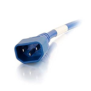 C2g/ cables to go C2G Power Cord, Short Extension Cord, Power Extension Cord, 18 AWG, Blue, 6 Feet (1.82 Meters), Cables to Go 17504 Blue 6 Feet C14 to C13 18/3 Cord