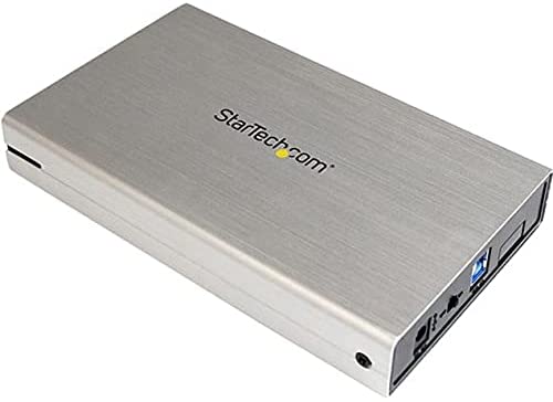 StarTech.com 3.5in Silver Aluminum USB 3.0 External SATA III SSD / HDD Enclosure with UASP - Portable USB 3 3.5" SATA Hard Drive Enclosure (S3510SMU33) Silver USB 3.0