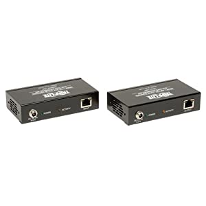 Tripp Lite HDMI Over Cat5/6 Extender Kit w/Serial and IR Control, Transmitter and Receiver, 4K x 2K, 1080p @ 24/30 Hz, Up to 328-ft. (B126-1A1SR) HDMI + Serial &amp; IR