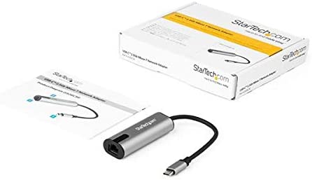 StarTech.com 2.5GbE USB C to Ethernet Adapter NBASE-T NIC - USB 3.0 Type C 2.5/1 Gigabit/100 Mbps Multi Speed Network/USB 3.1 Laptop to RJ45/LAN Thunderbolt 3 Compatible/MacBook Pro Surface (US2GC30)