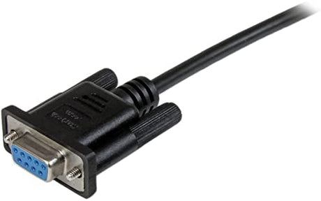 StarTech.com 1m Black DB9 RS232 Serial Null Modem Cable F/F - DB9 Female to Female - 9 pin RS232 Null Modem Cable - 1 meter, Black 3 ft / 1m Cable