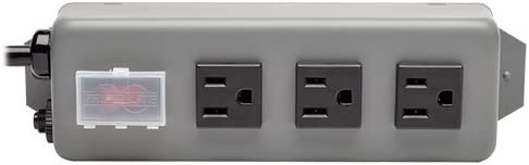 Tripp Lite 3 Outlet Waber Industrial Power Strip, 6ft Cord with 5-15P Plug (3SP),Gray 3 Outlet, 6ft Cord Power Strip