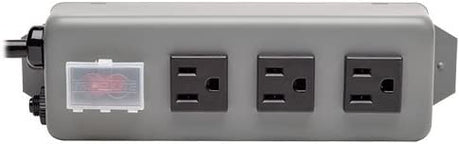 Tripp Lite 3 Outlet Waber Industrial Power Strip, 6ft Cord with 5-15P Plug (3SP),Gray 3 Outlet, 6ft Cord Power Strip