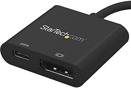 Startech USB C to DisplayPort Adapter - with Power Delivery (USB PD) - Power Pass Through Charging - 4K 60Hz - USB-C to DisplayPort Black 4K 60Hz w/ 60W PD Charge