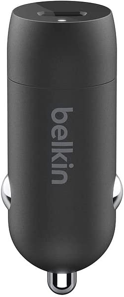 Belkin USB-C Car Charger 18W W/ 4Ft USB-C to Lightning Cable (iPhone Fast Charger for iPhone 11, Pro, Max, XS, Max, XR, X, 8, Plus, iPhone SE 2020) iPhone Car Charger, iPhone Charger Included Lightning Cable
